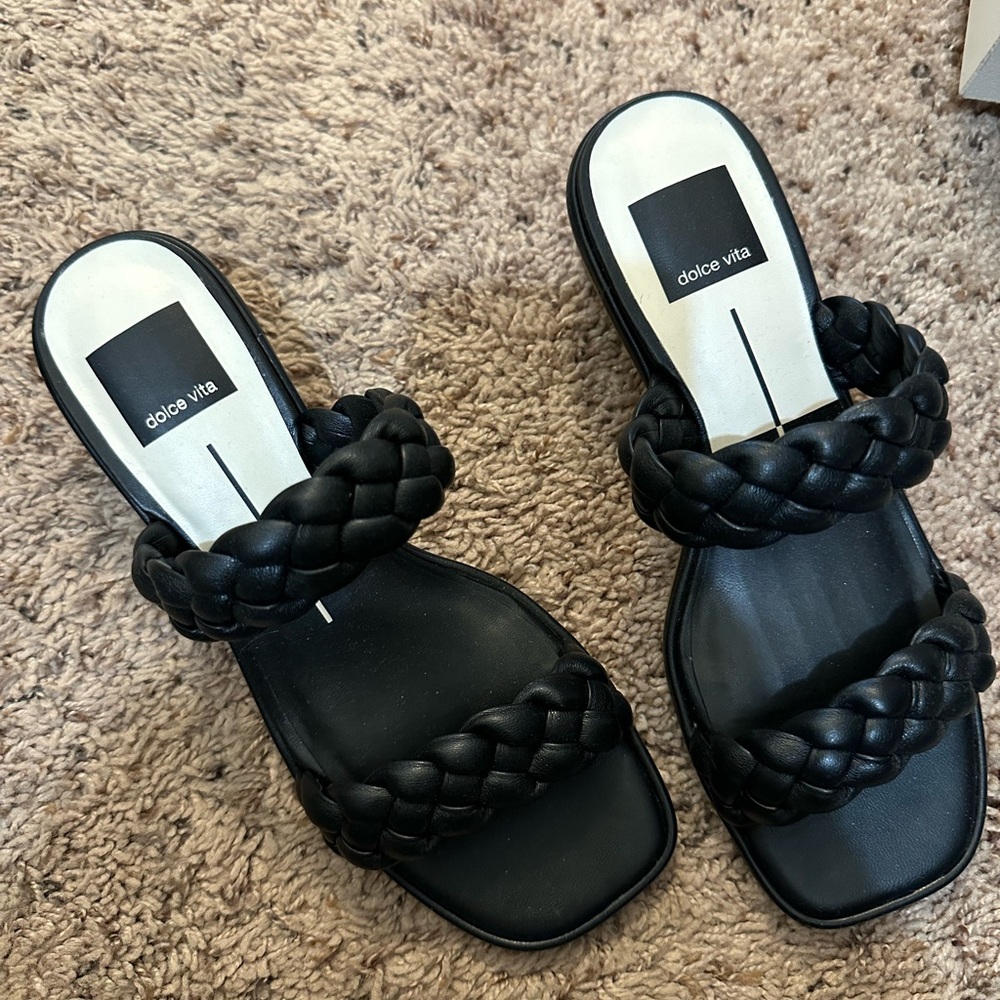 Dolce Vita Black Braided Sandals